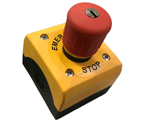 M22 E-stop with key-turn custom wording